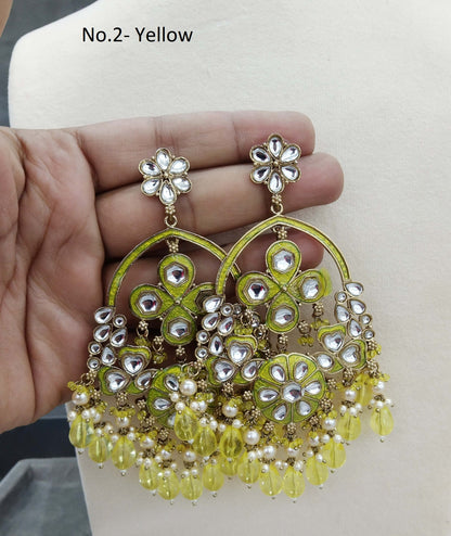 Indian kundan chandballi Earrings Jewellery/ bollywood Earrings tinki Set