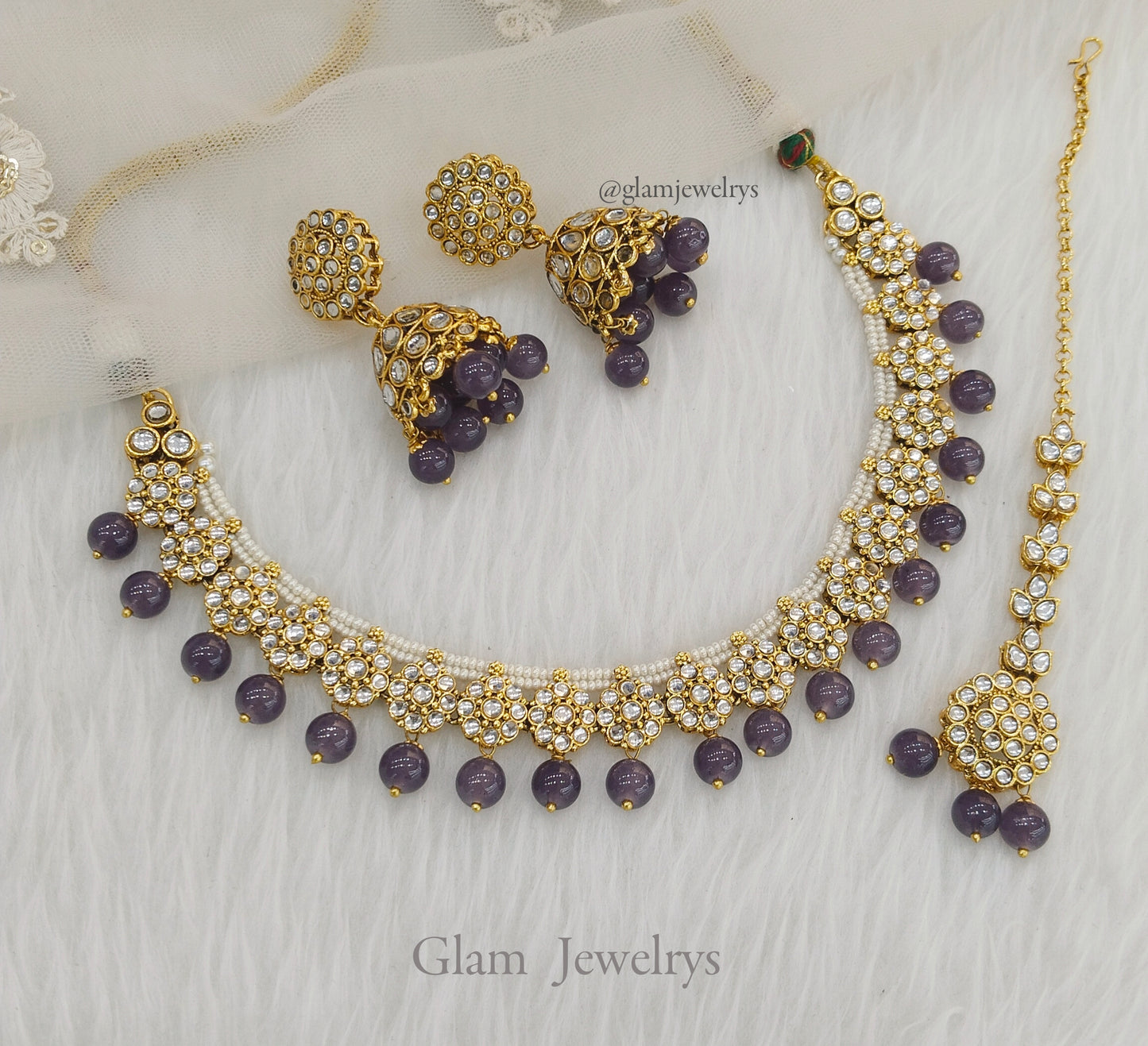 Indian Jewellery/Gold Bridal Kundan necklace Set Indian Bridal Jewellery rexha Necklace