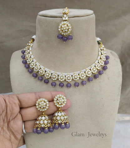 Indian Jewellery/Gold Bridal Kundan necklace Set Indian Bridal Jewellery rexha Necklace