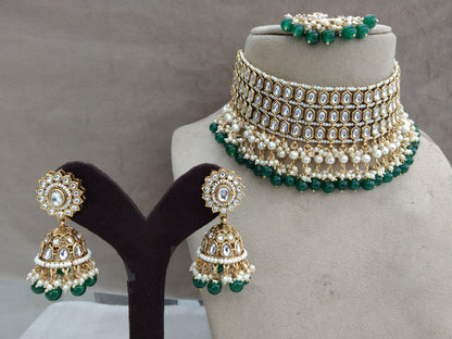 Indian  Jewellery Kundan green choker set Necklace Set/Bollywood choker  Necklace Jewellery dragon Set