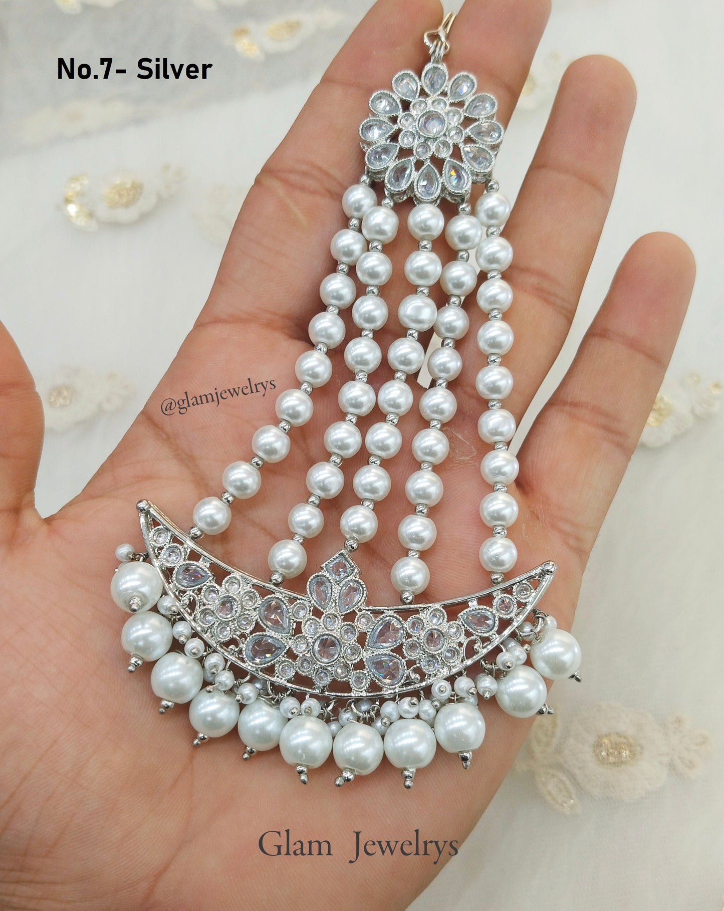 Silver Passa Jhumar Jhoomer Headpiece Bridal Passa/Hijab Headpiece