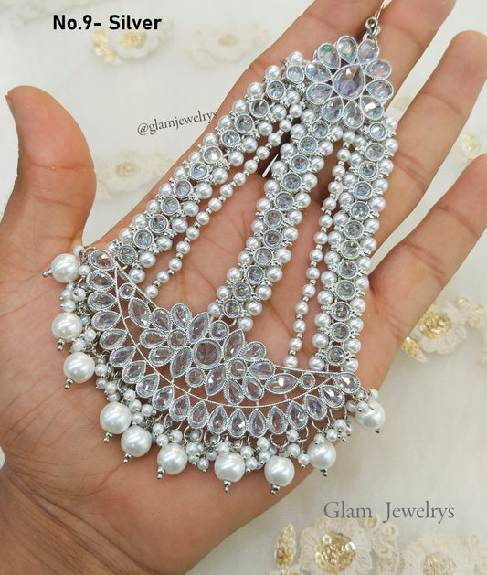 Silver Passa Jhumar Jhoomer Headpiece Bridal Passa/Hijab Headpiece