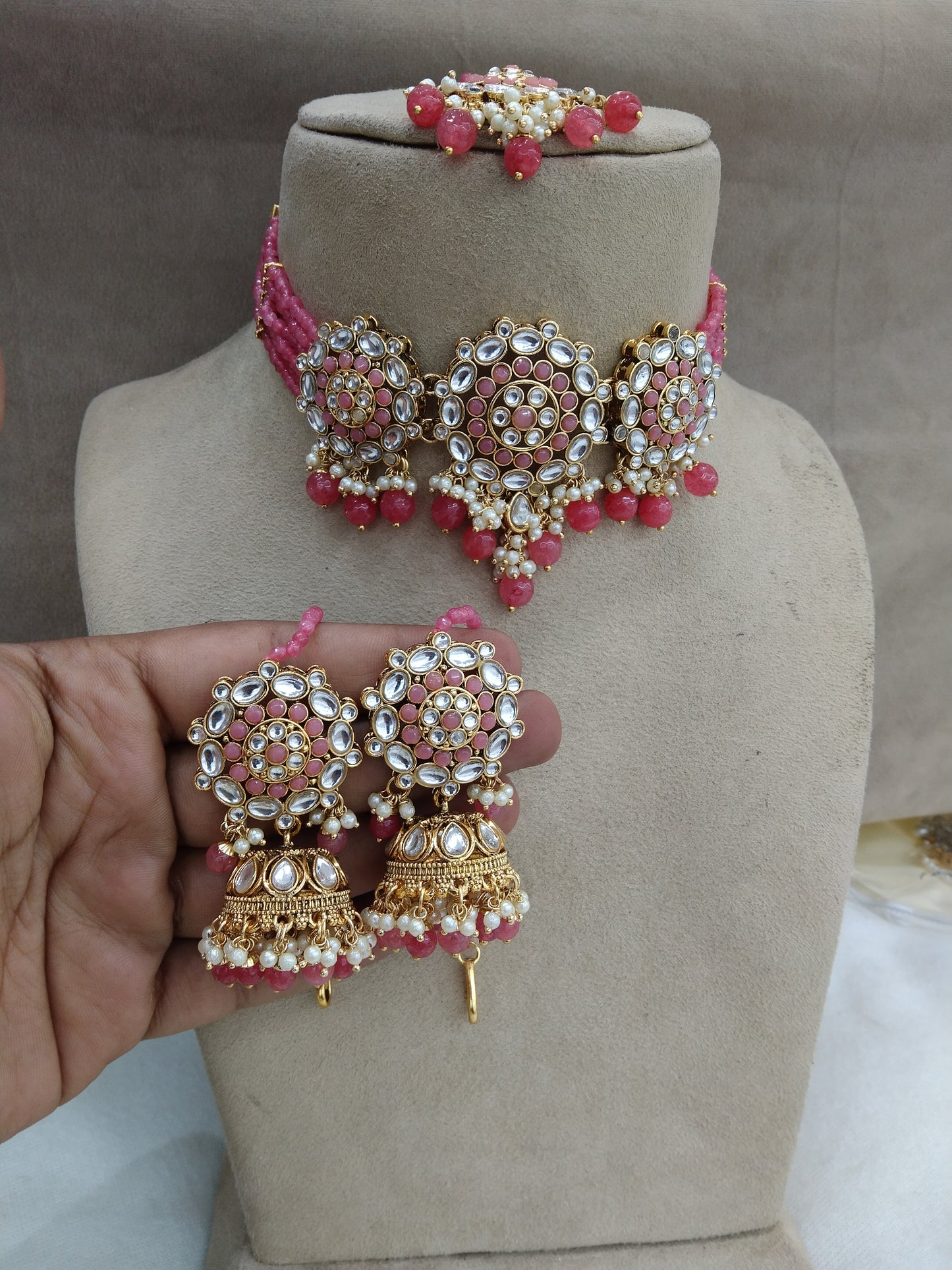 Indian Jewellery  Kundan Gajjri choker most G-eazy set