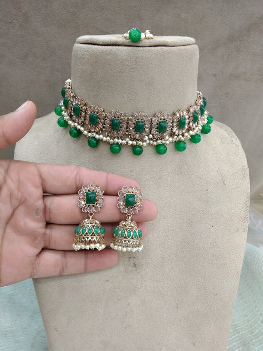 Choker Set / green choker Jewellery set/Indian cinema choker set