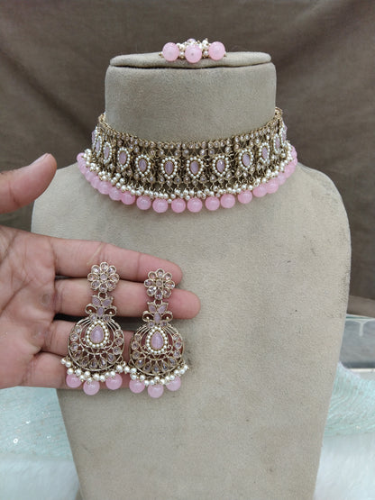 Choker set/ Dark gold pink choker winnipeg Jewellery