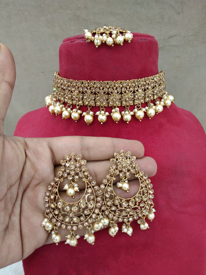 Choker Set / dark gold Bollywood choker vinland Jewellery