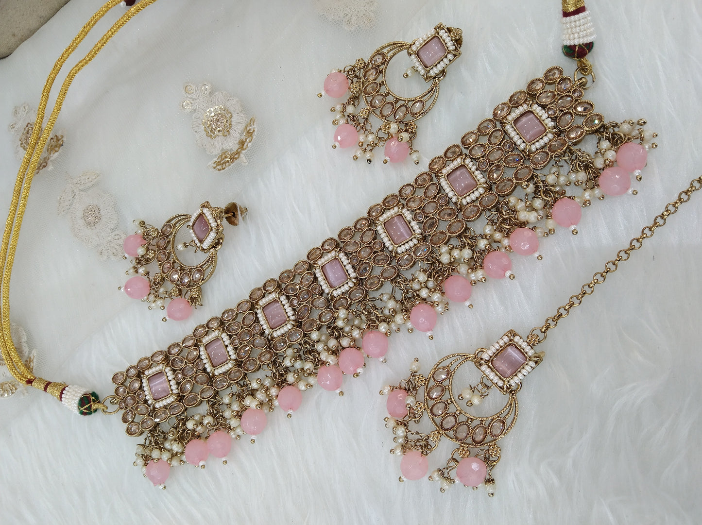 Choker Set / pink choker Jewellery set/Indian city choker set