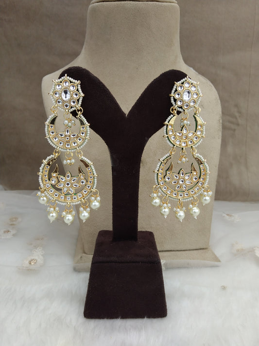 Indian Kundan Earrings Jewellery/Kundan Earrings/ bollywood Earrings meena Set