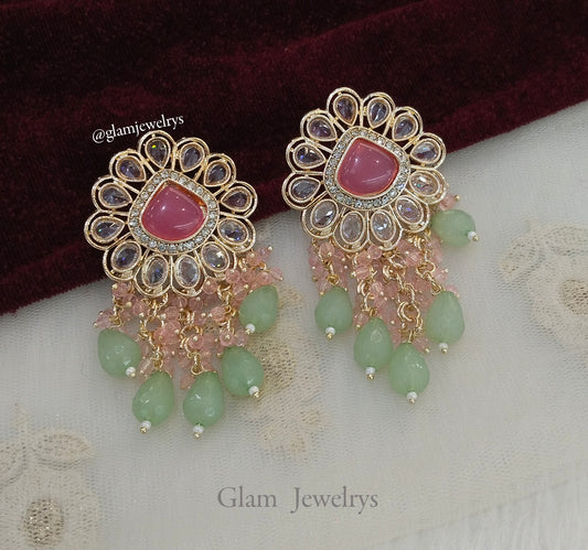 Indian earrings jewellery/pastel green earrings/indian earrings nizhny