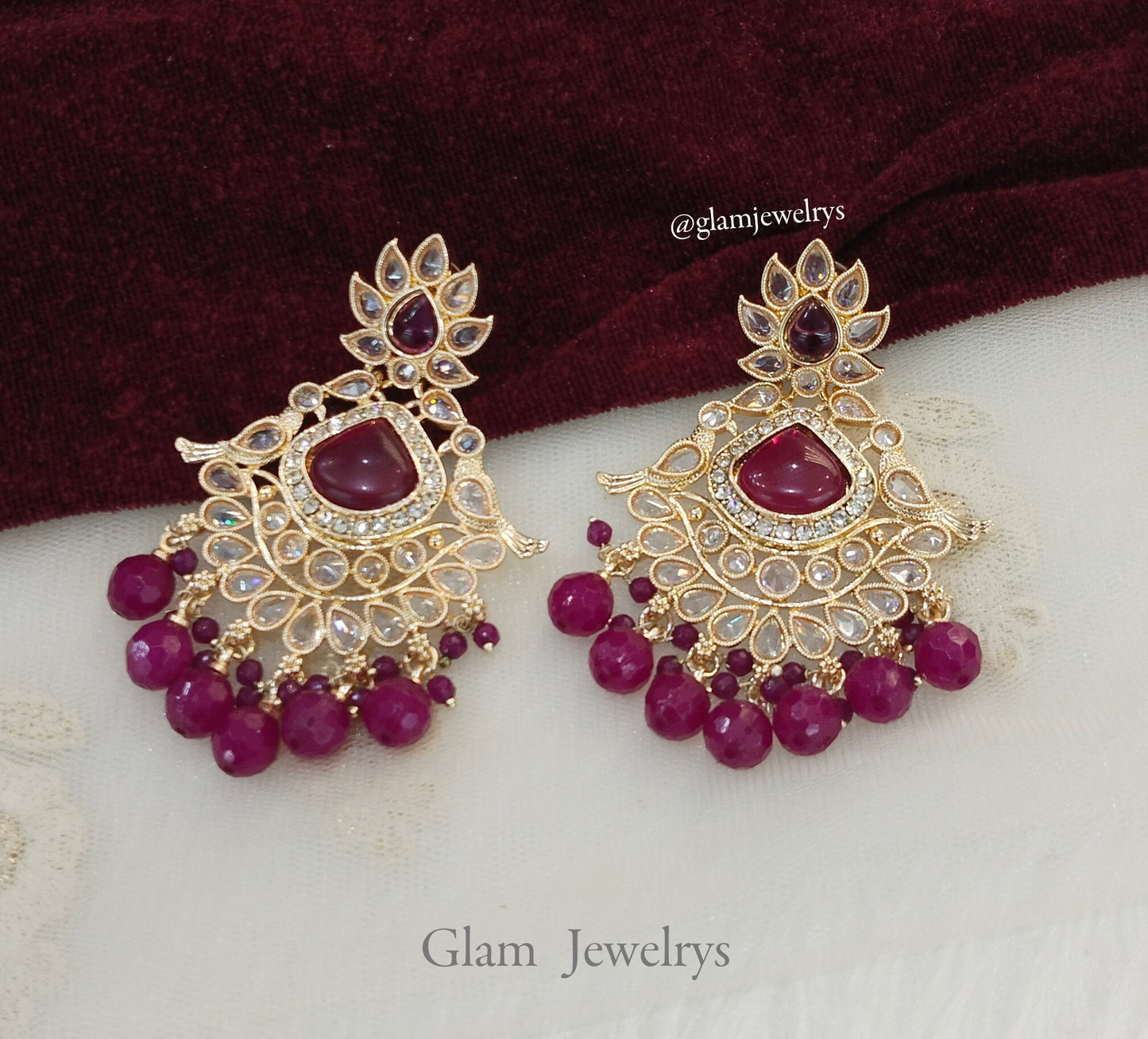 Indian earrings jewellery/purple  petersburg earrings/indian earrings