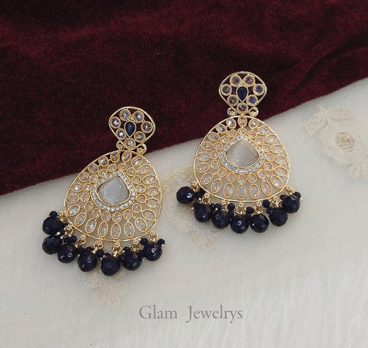 Indian earrings jewellery/blue earrings/indian earrings kazan