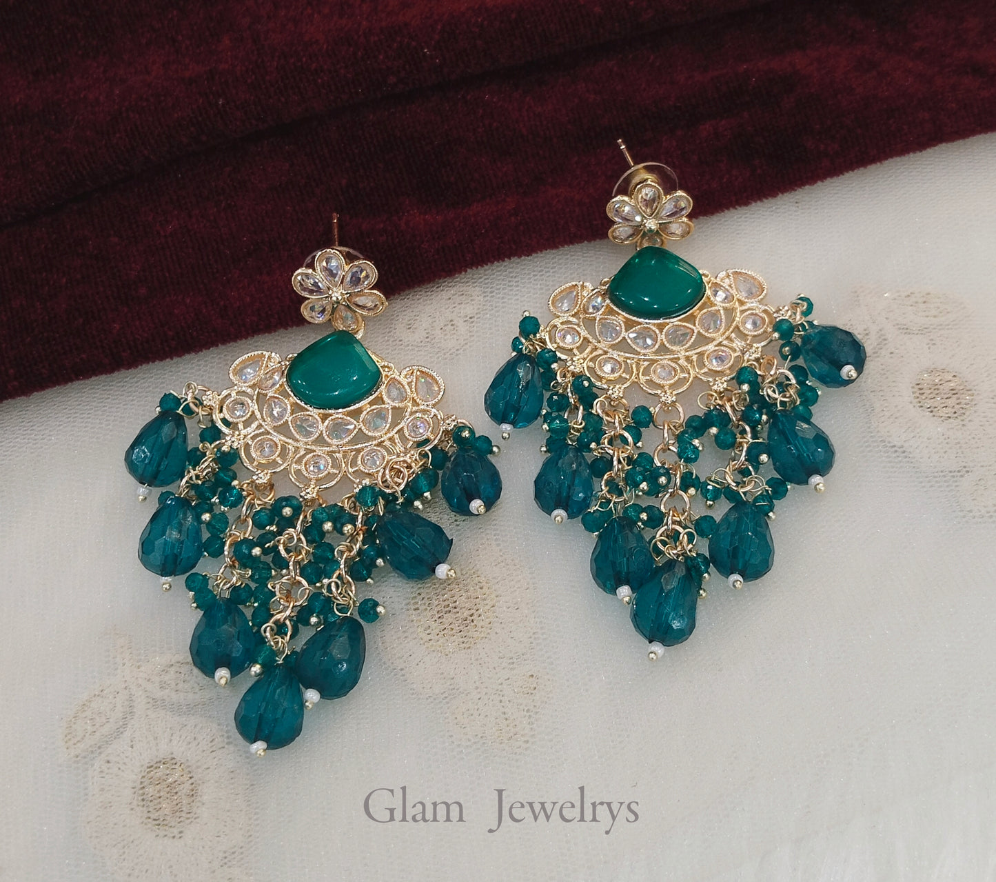 Indian earrings jewellery/rama green earrings/indian earrings sochi