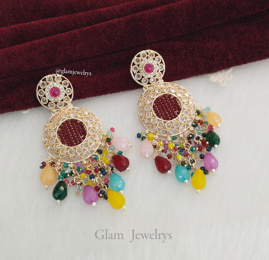 Indian earrings jewellery/ earrings/indian multicolor earrings passbook