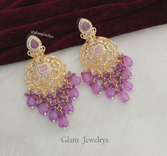 Indian earrings jewellery/ earrings/indian lavender earrings saint