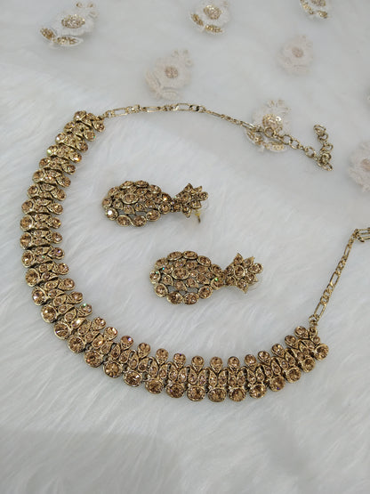 Indian  jewellery necklace set/dark gold necklace set bridal sherry jewellery