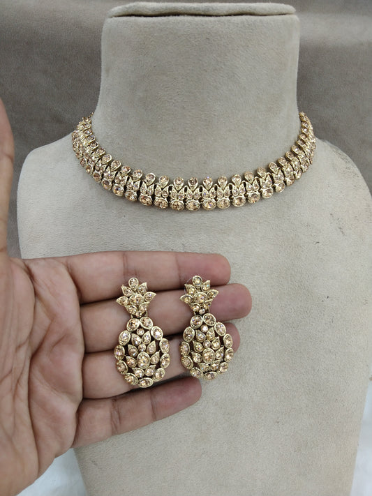 Indian  jewellery necklace set/dark gold necklace set bridal sherry jewellery