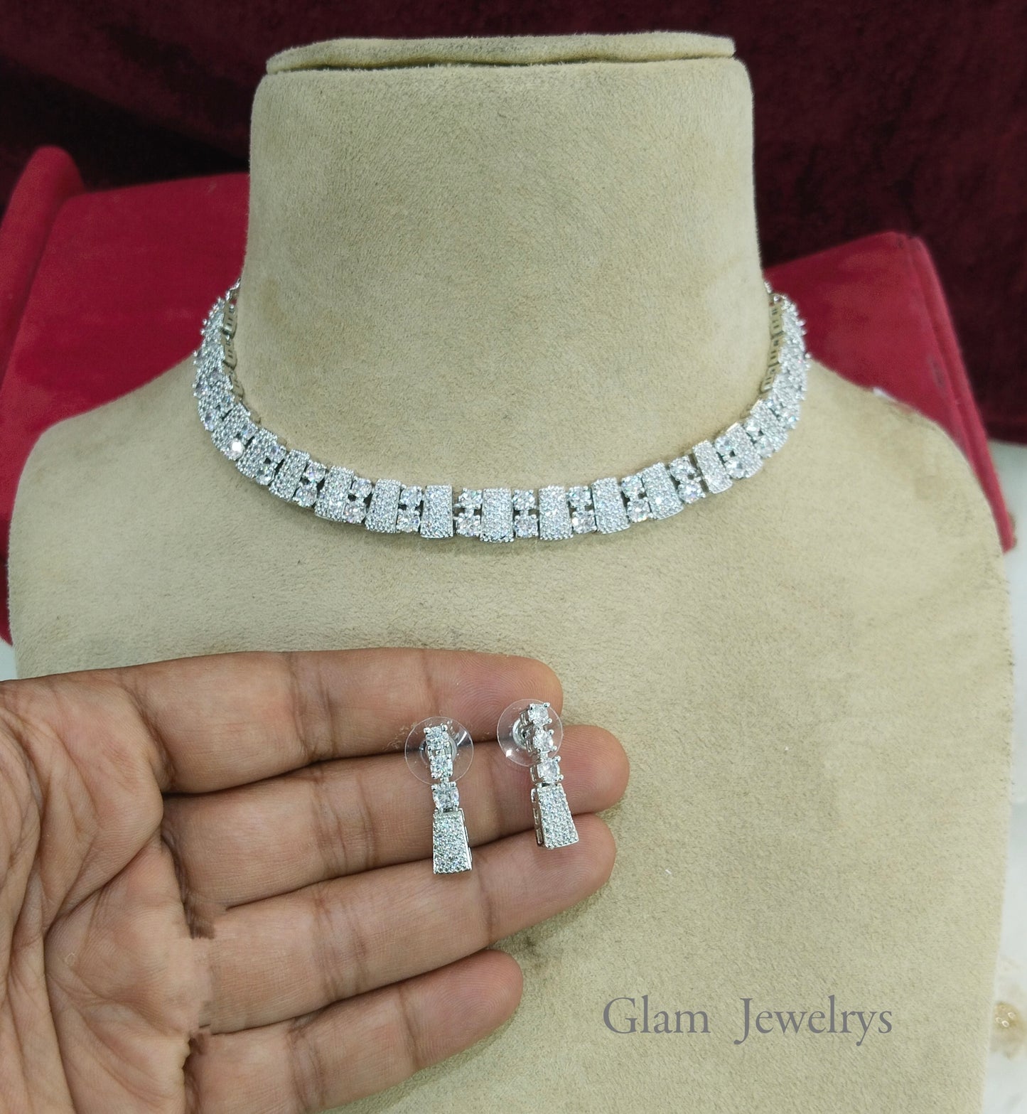 American Diamond Necklace Jewellery Atif Necklace Set