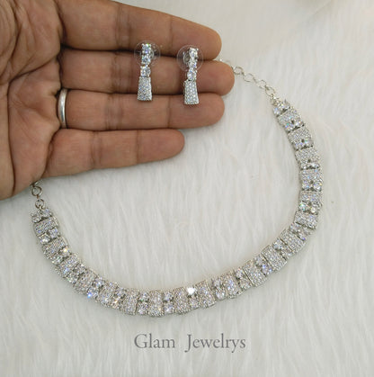 American Diamond Necklace Jewellery Atif Necklace Set