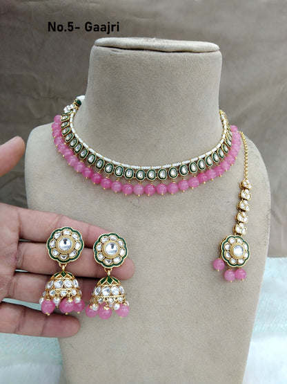 Indian  jewellery gold gajjri kundan Set/ kundan  holi Set