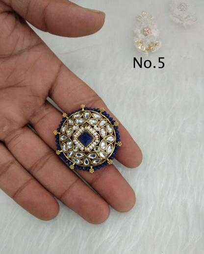 Indian Ring/Gold Finish kundan ring/Finger rings Big round bridal ring hand lona accessory