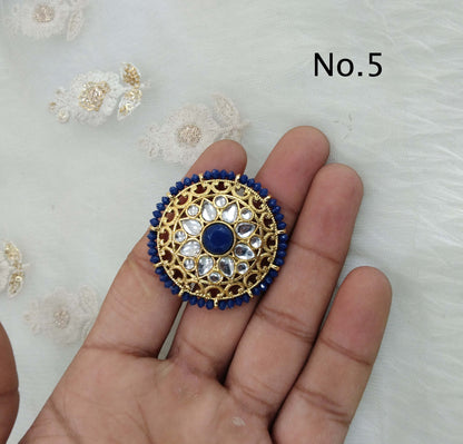 Indian Ring/Gold kundan rings/Finger rings Big round brida ring hand accessory/salsa