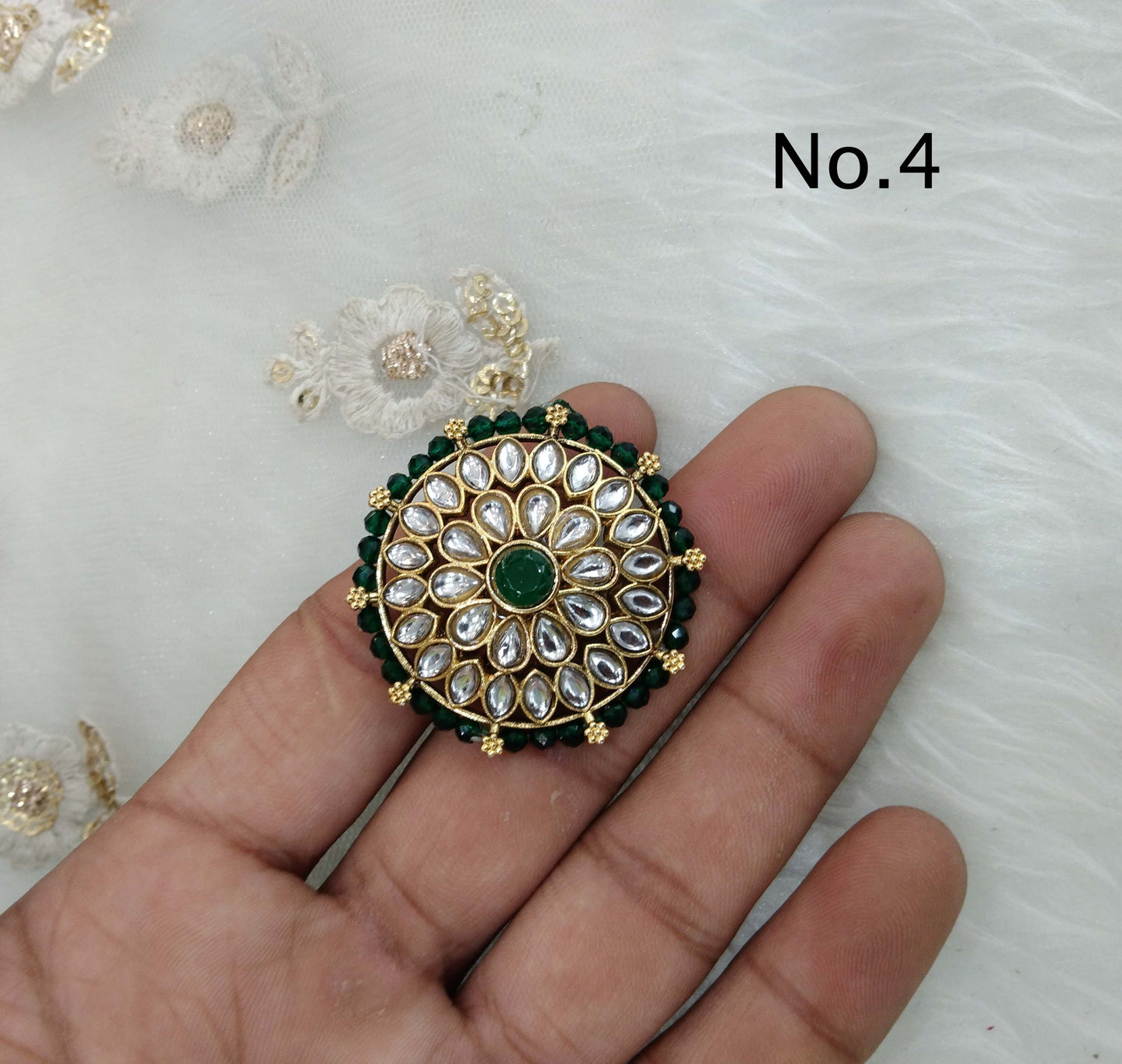 Indian Ring/Gold kundan rings/Finger rings Big round brida ring hand accessory/salsa