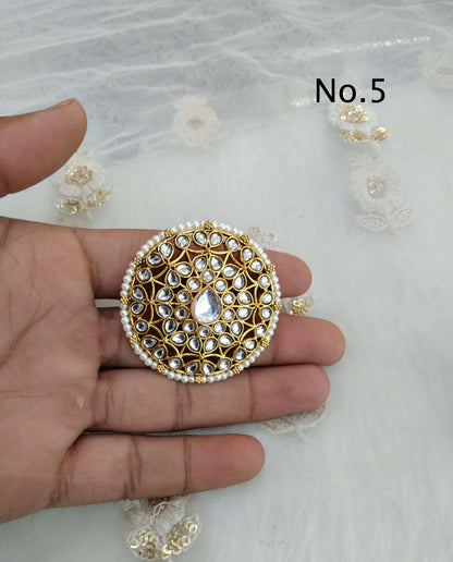 Indian Ring /Gold kundan finger rings Big round bridal ring hand accessory/limi