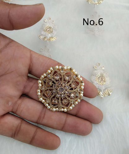 Indian Ring Big Round /Antique gold/Finger rings Big round bridal ring hand accessory/