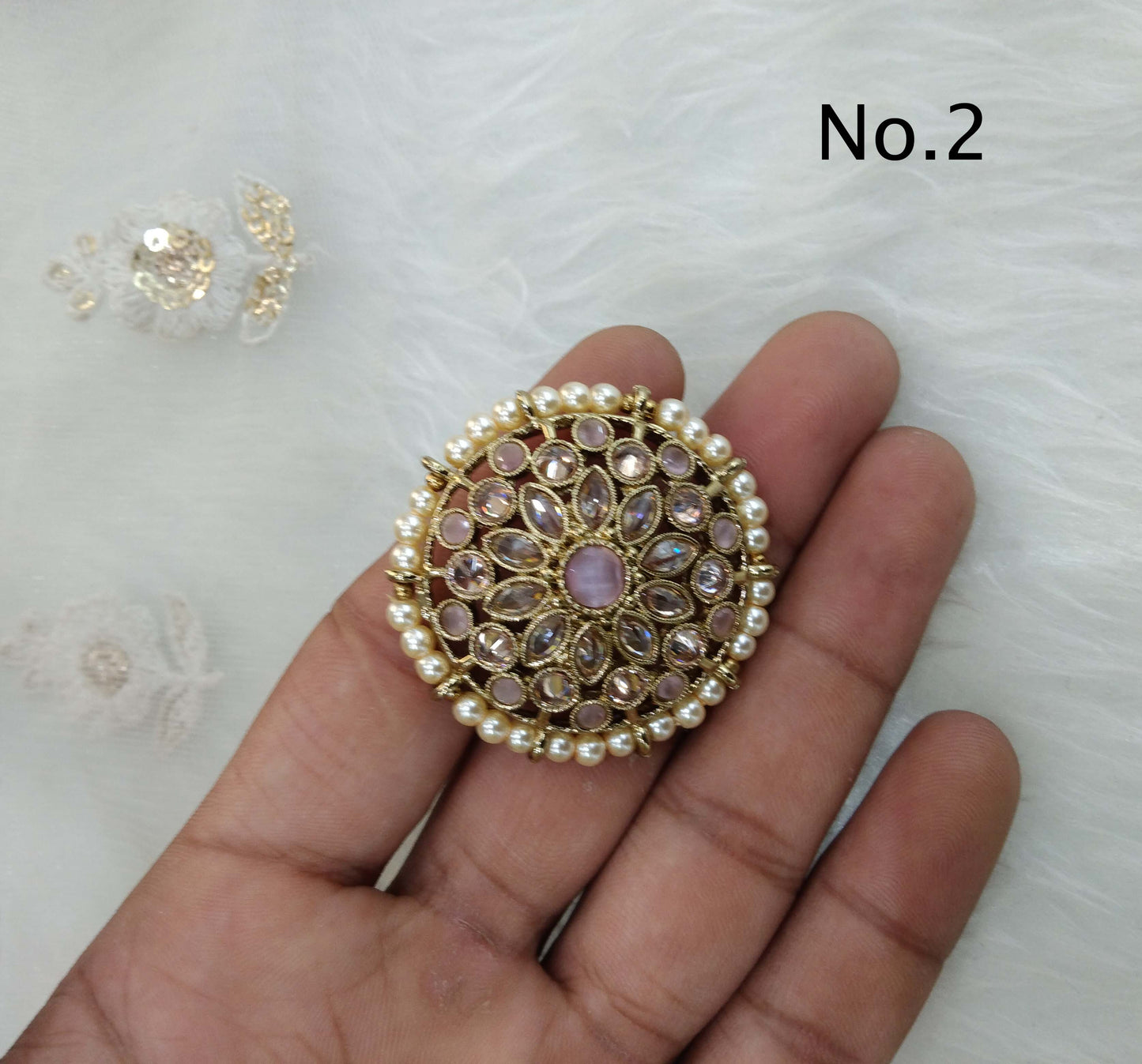 Indian Ring Big Round /Antique gold/Finger rings Big round bridal ring hand accessory/