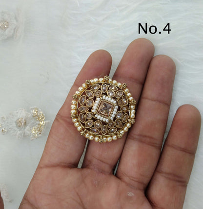 Indian Ring /Antique gold finger rings Big round bridal ring hand accessory/sili