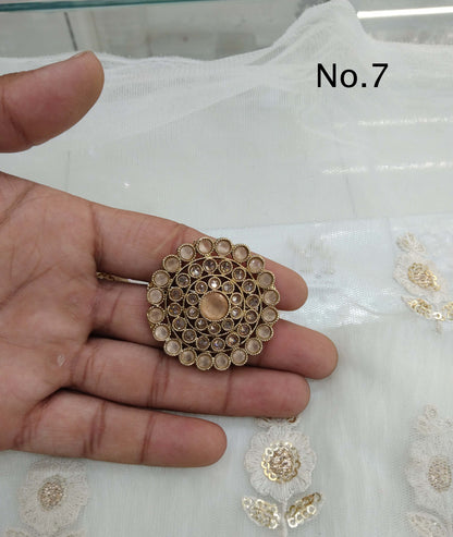 Indian Ring /Antique gold finger rings Big round bridal ring hand accessory/sili