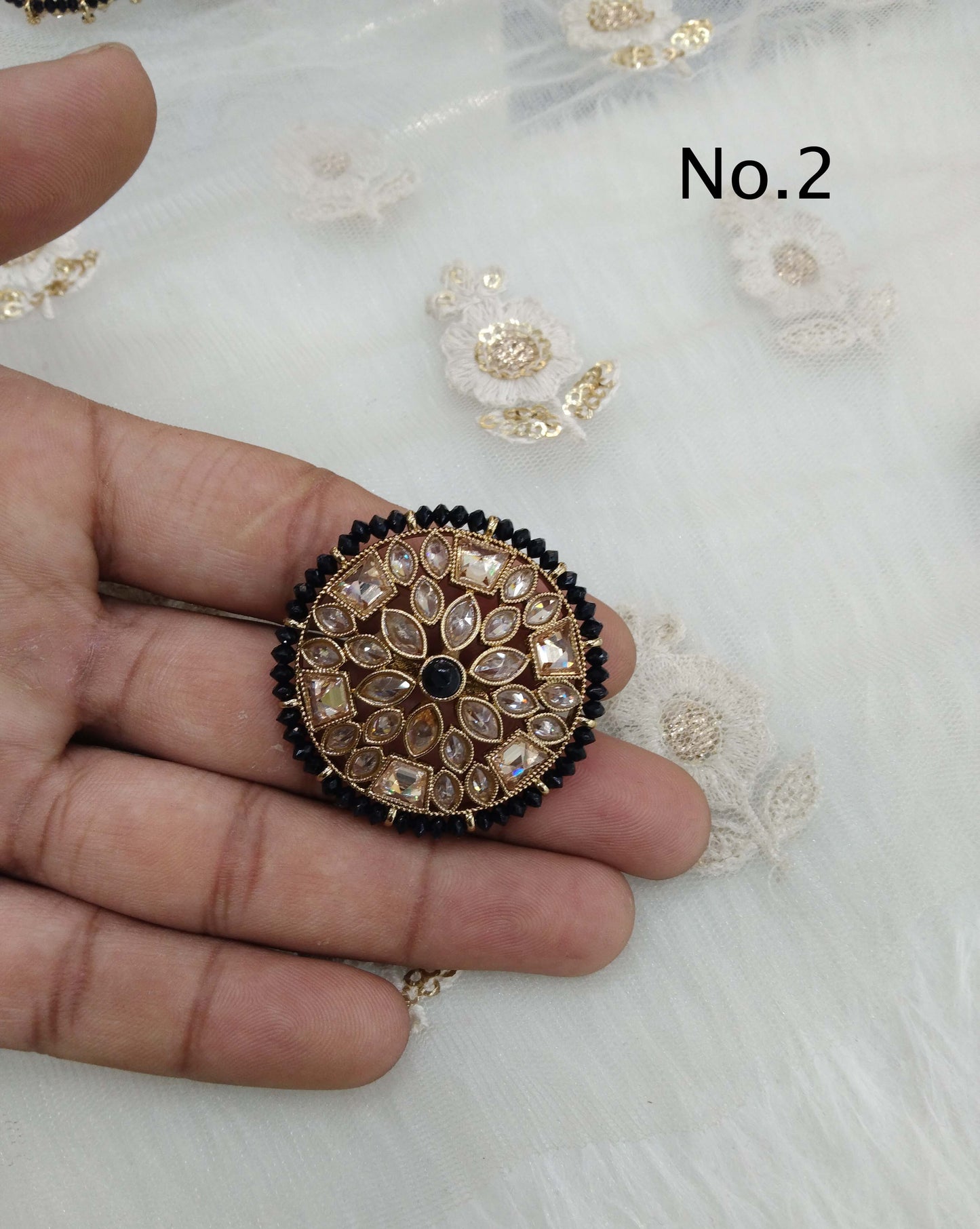 Indian Ring /Antique gold finger rings Big round bridal ring hand accessory/sili