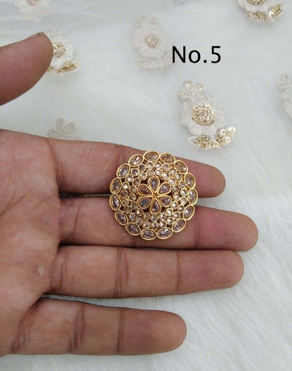 Indian Ring /gold finish Finger rings round bridal ring hand accessory/hki