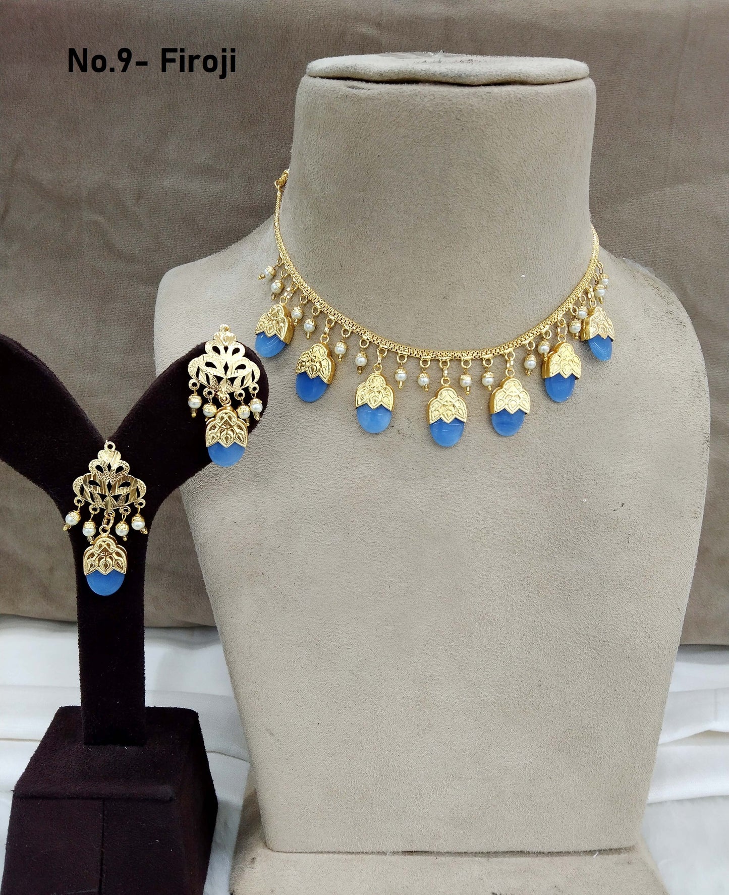 Jadau jewellery necklace set/Punjabi Indian Jewellery dakh set/Muslim necklace set