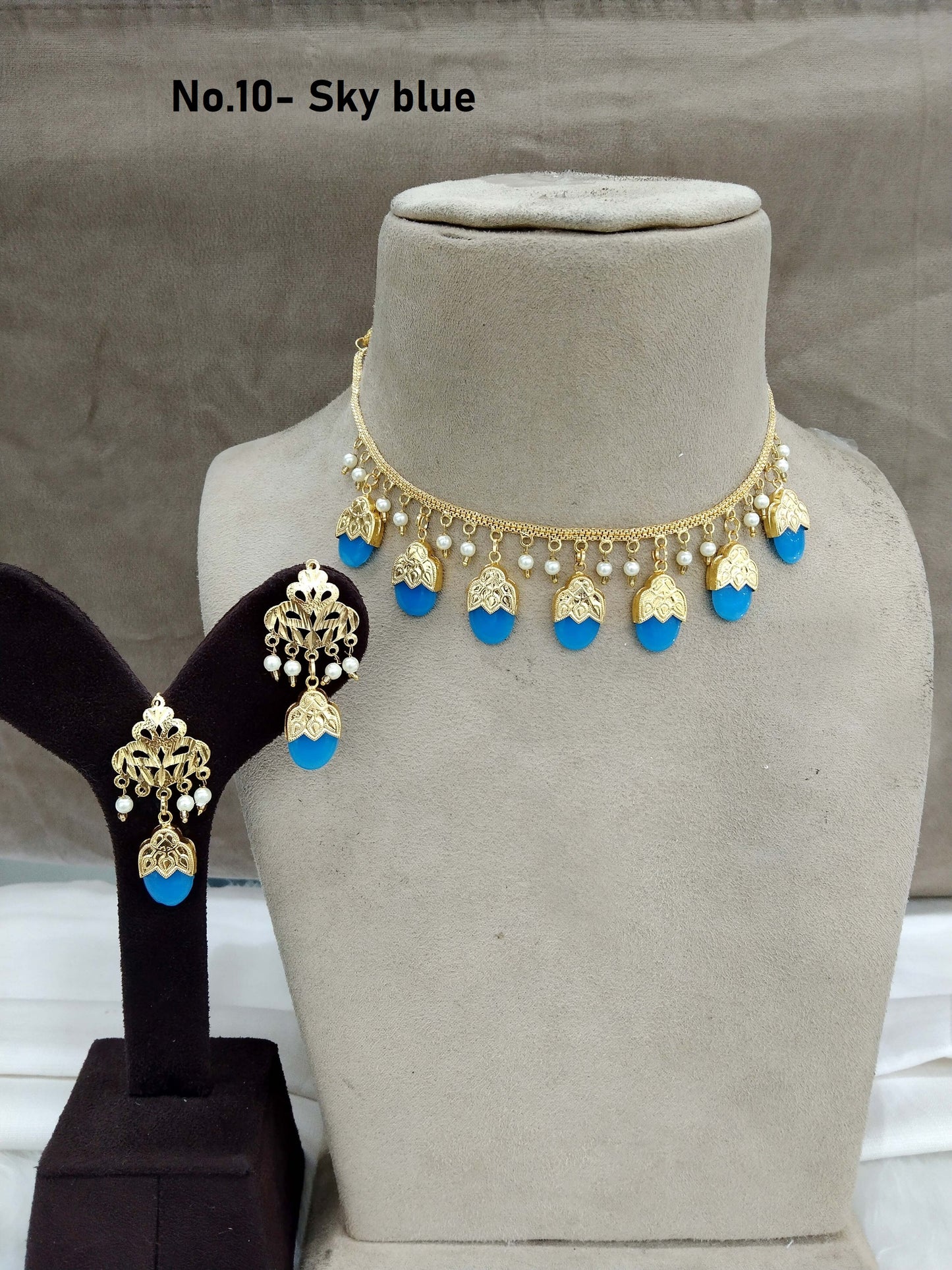 Jadau jewellery necklace set/Punjabi Indian Jewellery dakh set/Muslim necklace set