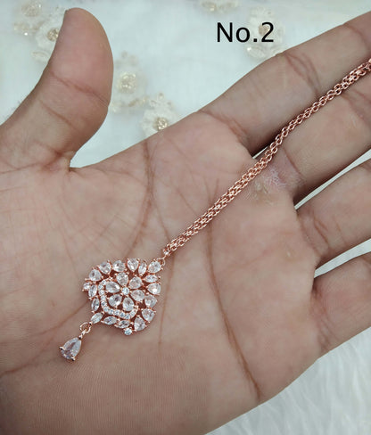 Indian Headpiece Tikka Tika   Jewellery/American diamond cz stones Women headpiece noni Jewellery