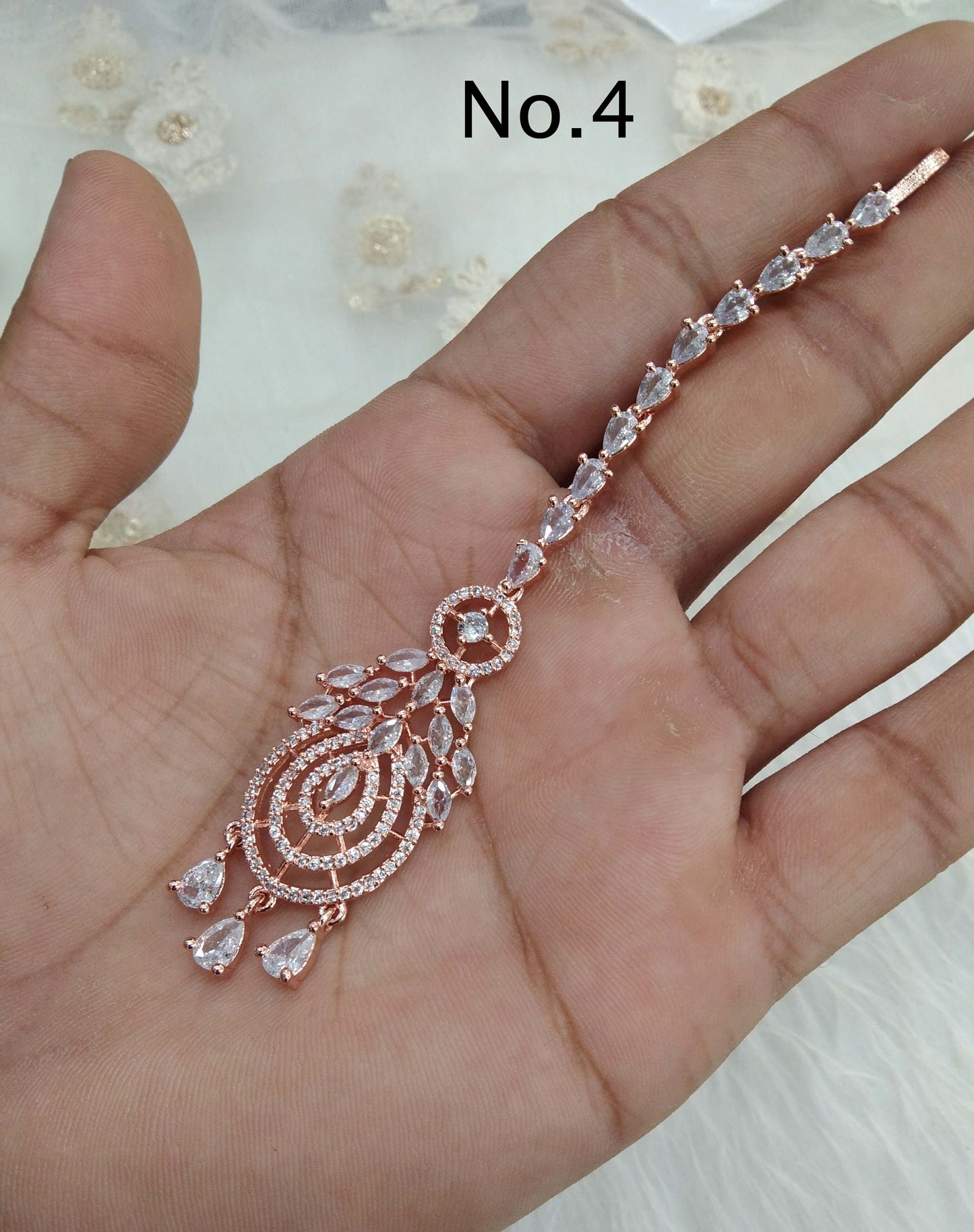 Indian Headpiece Tikka Tika   Jewellery/American diamond cz stones Women headpiece noni Jewellery
