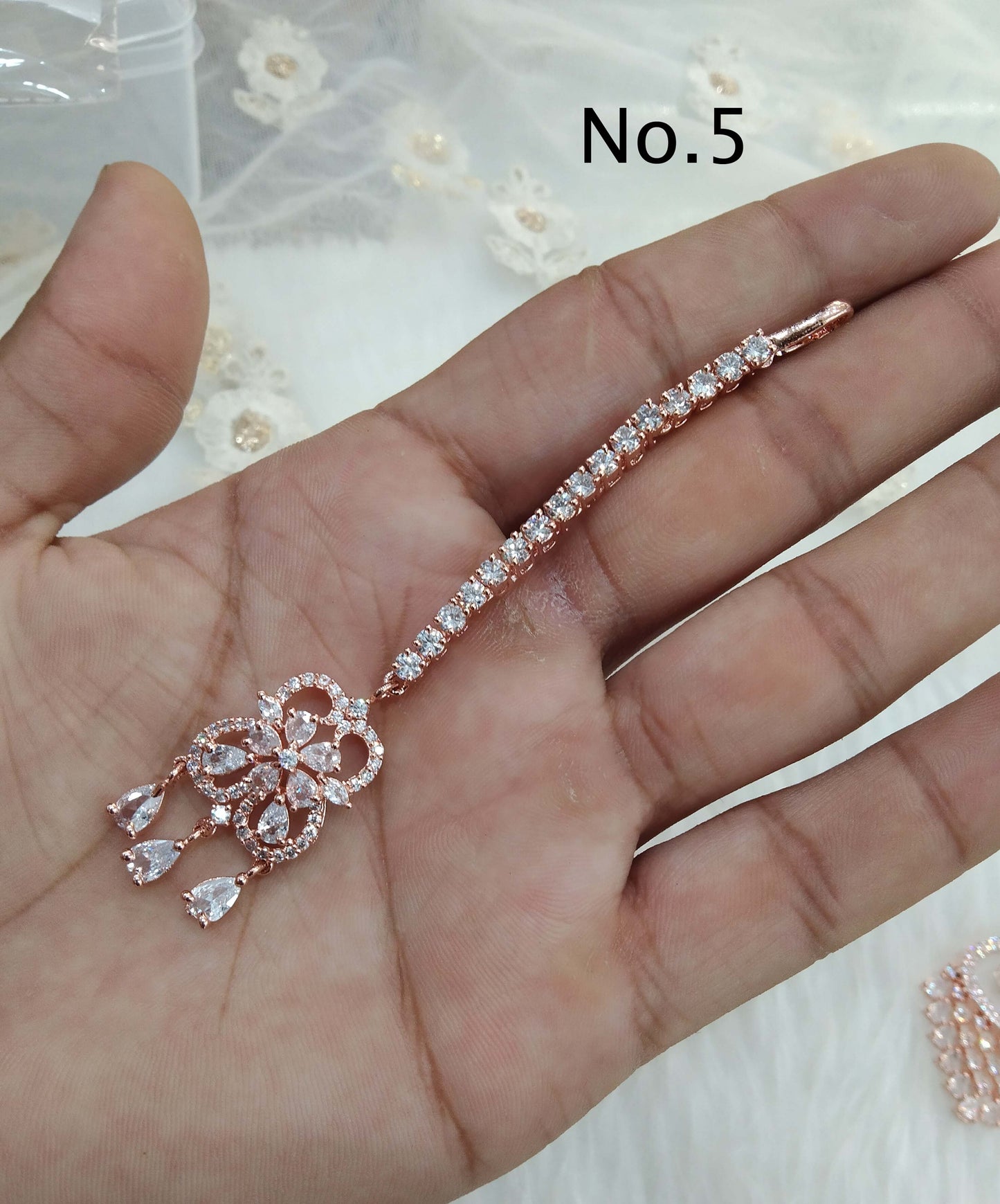 Cz headpiece tikka jewellery /Hair headpiece/ American diamond Maang tikka jewellery