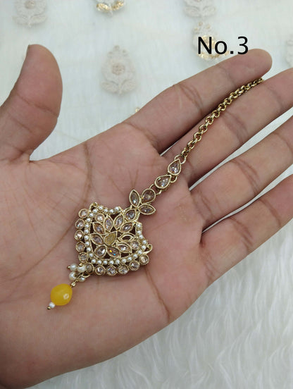 Tikka Tika Jewellery Indian Headpiece Jewelry/Dark gold HeadPiece Tikka Hair/ Maang Tikka gini Jewellery