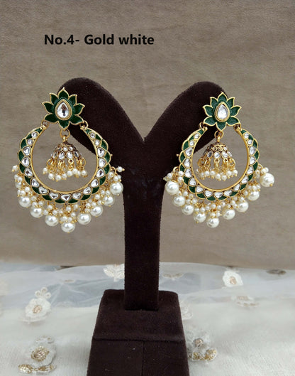 Indian kundan earrings jewellery/kundan chandballi earrings/ bollywood earrings explore set