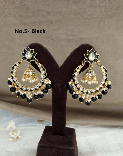 Indian kundan earrings jewellery/kundan chandballi earrings/ bollywood earrings explore set