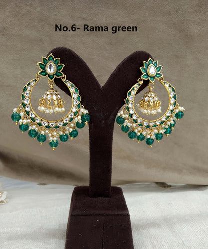 Indian kundan earrings jewellery/kundan chandballi earrings/ bollywood earrings explore set