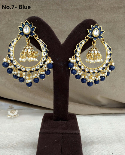 Indian kundan earrings jewellery/kundan chandballi earrings/ bollywood earrings explore set