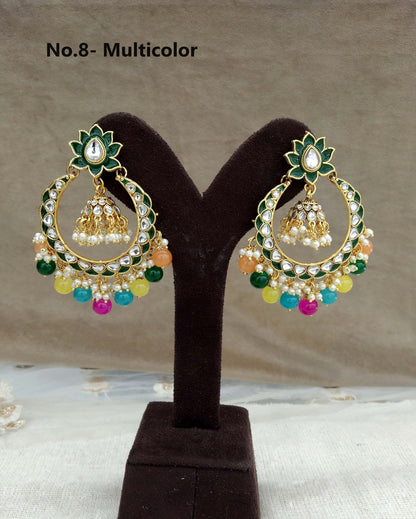 Indian kundan earrings jewellery/kundan chandballi earrings/ bollywood earrings explore set