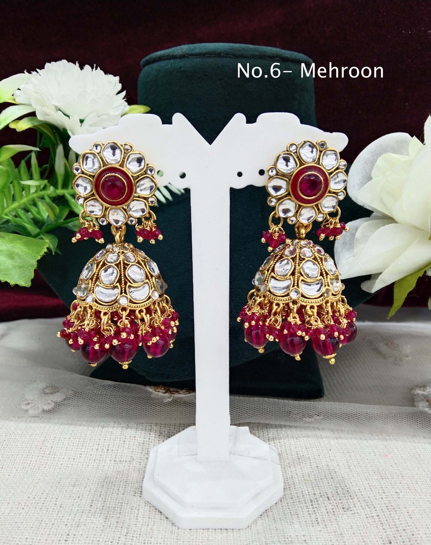 Indian kundan earrings jewellery/kundan jhumka earrings/ bollywood earrings emporio set