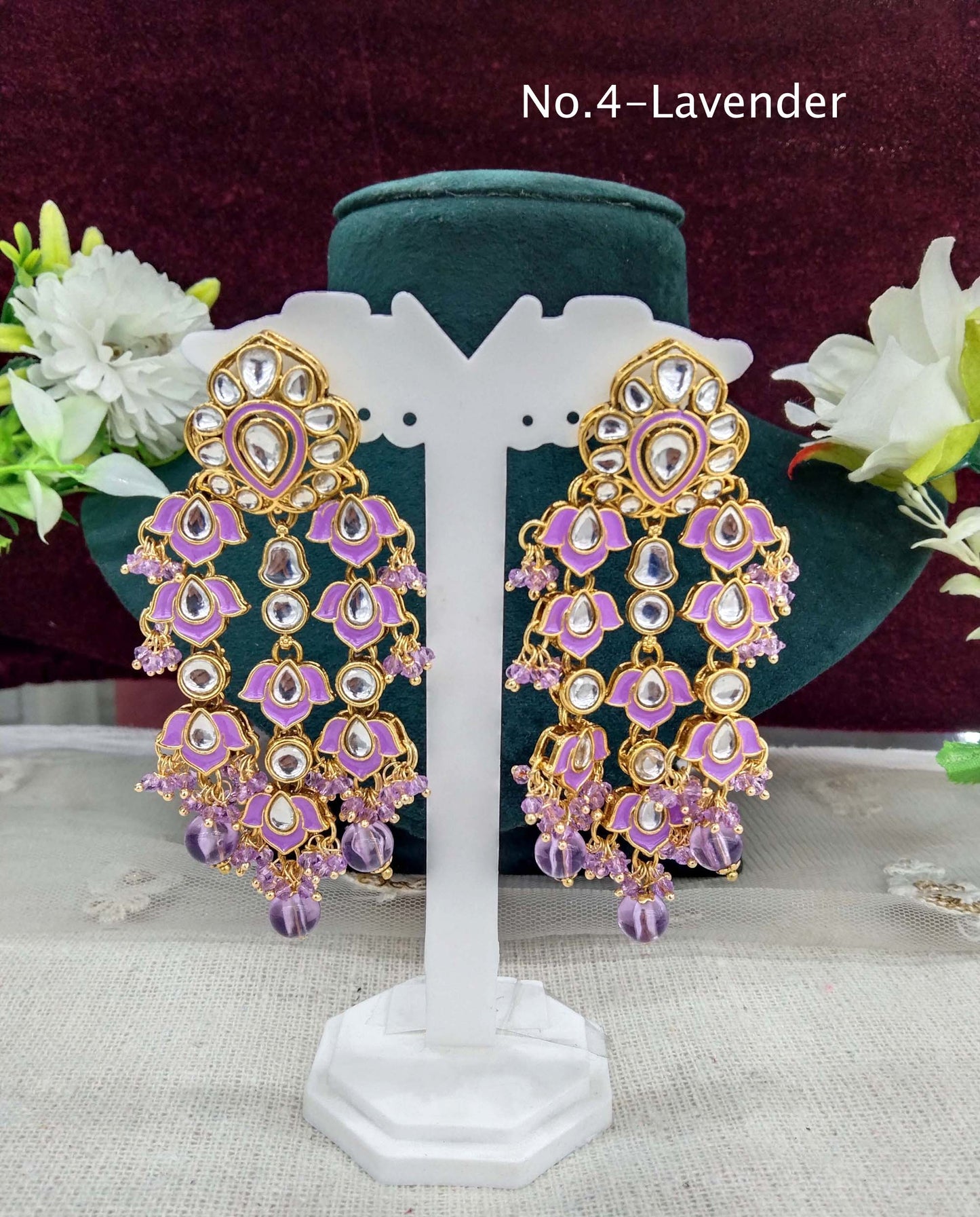 Indian kundan earrings jewellery/kundan layered earrings/ bollywood earrings serve set