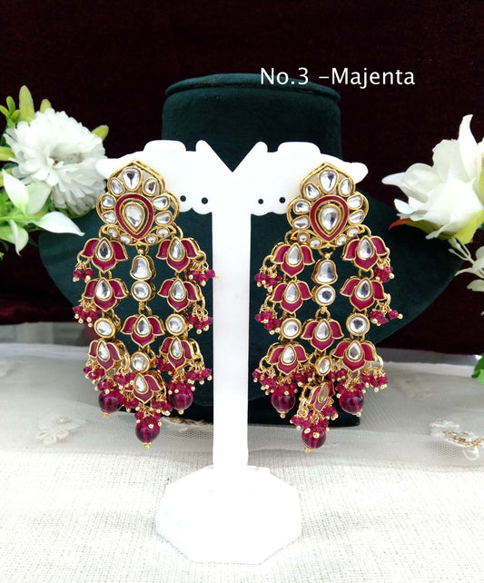 Indian kundan earrings jewellery/kundan layered earrings/ bollywood earrings serve set