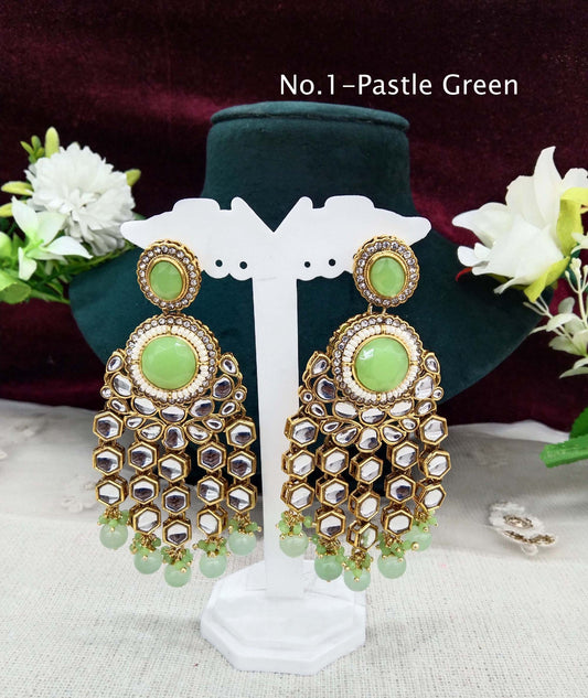 Indian kundan earrings jewellery/kundan layered earrings/ bollywood earrings visit set