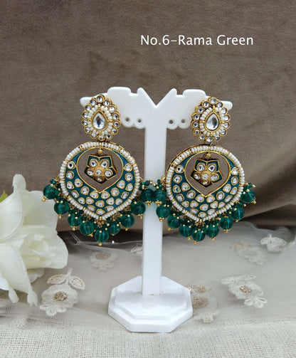 Indian Kundan Earrings Jewelery/Kundan Earrings/ bollywood Earrings stand Set