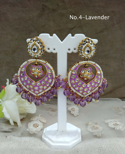 Indian Kundan Earrings Jewelery/Kundan Earrings/ bollywood Earrings stand Set